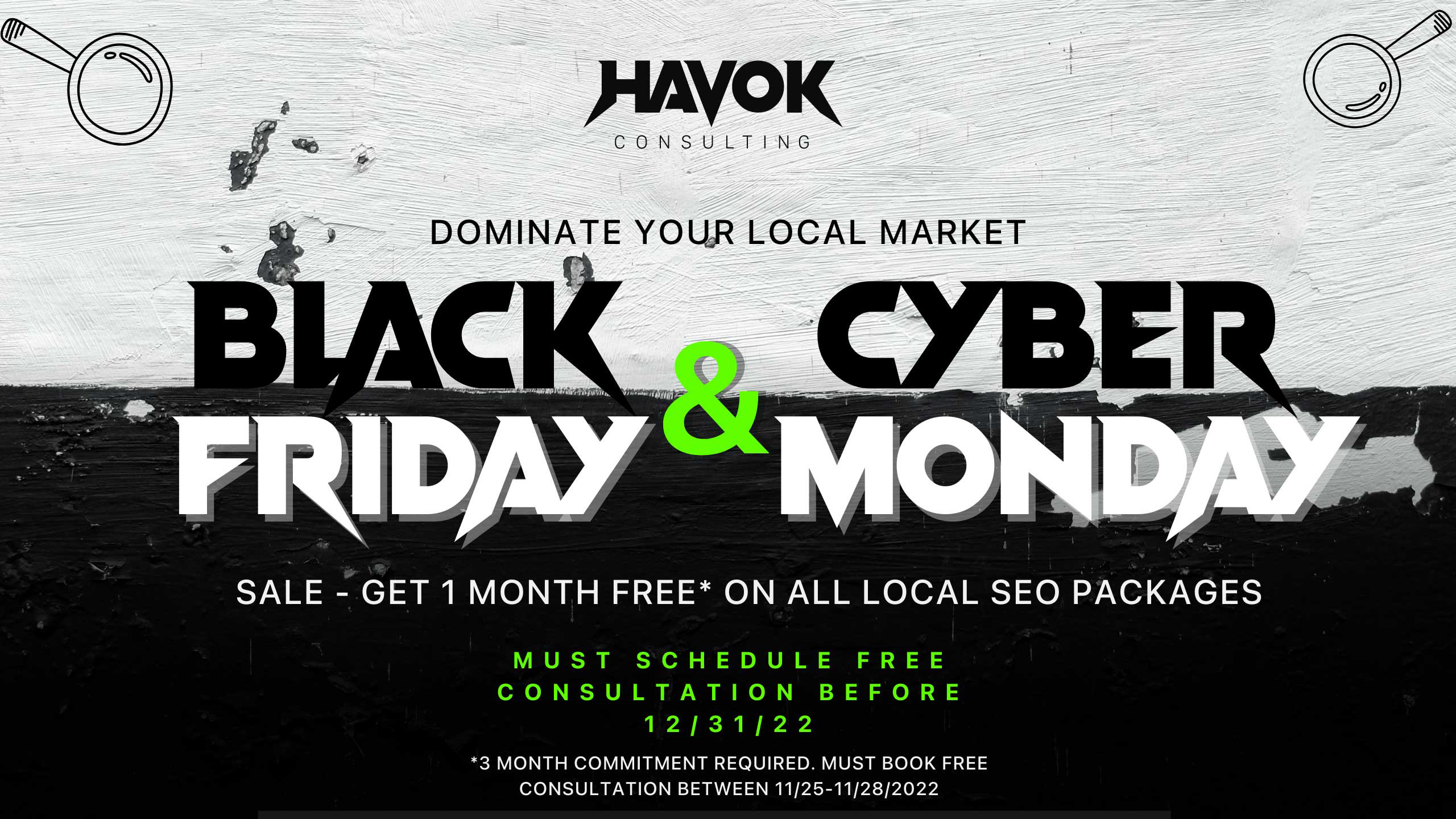black friday seo, cyber monday seo, local seo services, havok consulting, black friday deals, cyber monday deals, black friday 2022, cyber monday 2022, local seo sale